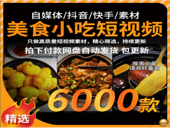 美食小吃短视频6000款-七哥资源网 - 全网最全创业项目资源