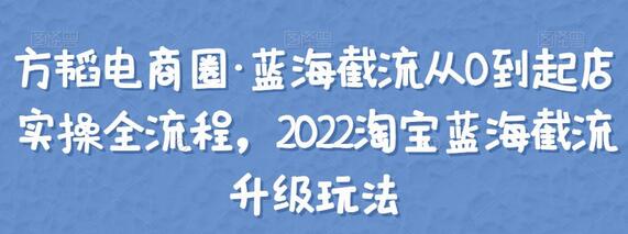 方韬电商圈·蓝海截流从0到起店实操全流程，2022淘宝蓝海截流升级玩法-七哥资源网 - 全网最全创业项目资源