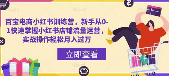 百宝电商小红书训练营，新手从0-1快速掌握小红书店铺流量运营，实战操作轻松月入过万-七哥资源网 - 全网最全创业项目资源