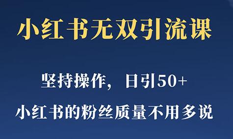 小红书无双课一天引50+女粉，不用做视频发视频，小白也很容易上手拿到结果-七哥资源网 - 全网最全创业项目资源