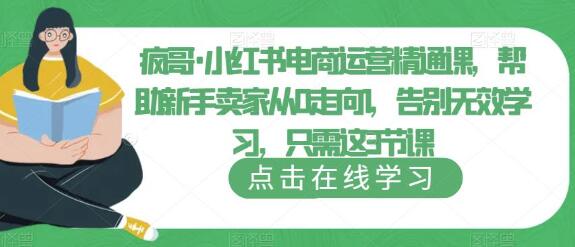 疯哥·小红书电商运营精通课，帮助新手卖家从0走向1，告别无效学习，只需这3节课-七哥资源网 - 全网最全创业项目资源