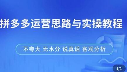 拼多多店铺运营思路与实操教程，快速学会拼多多开店和运营，少踩坑，多盈利-七哥资源网 - 全网最全创业项目资源