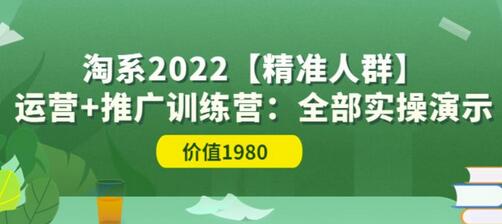 淘系2022【精准人群】运营+推广训练营：全部实操演示（价值1980）-七哥资源网 - 全网最全创业项目资源