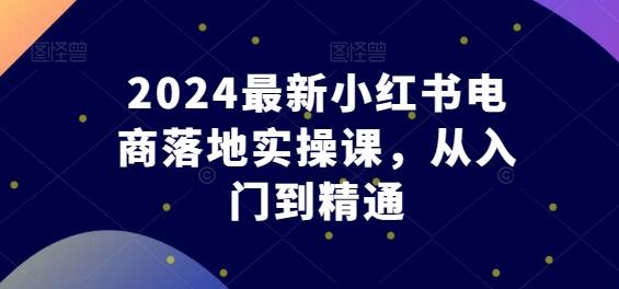 2024最新小红书电商落地实操课，从入门到精通-七哥资源网 - 全网最全创业项目资源