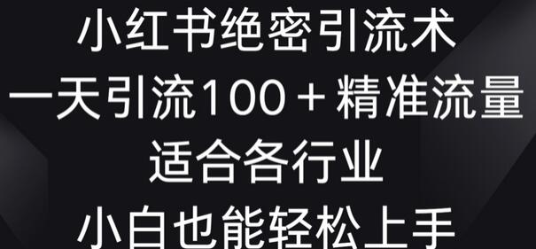 小红书绝密引流术，一天引流100+精准流量，适合各个行业，小白也能轻松上手-七哥资源网 - 全网最全创业项目资源