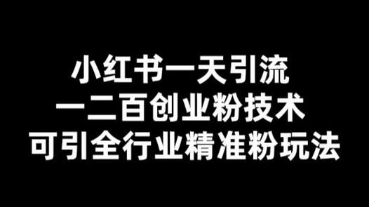 小红书一天引流一二百创业粉技术，可引全行业精准粉玩法【仅揭秘】-七哥资源网 - 全网最全创业项目资源