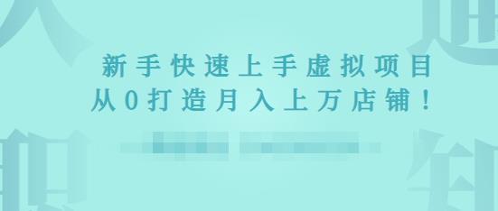 2022年虚拟项目实战指南，新手从0打造月入上万店铺【视频课程】-七哥资源网 - 全网最全创业项目资源