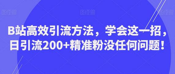 B站高效引流方法，学会这一招，日引流200+精准粉没任何问题【揭秘】-七哥资源网 - 全网最全创业项目资源