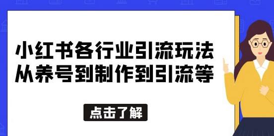 小红书各行业引流玩法，从养号到制作到引流等，一条龙分享给你-七哥资源网 - 全网最全创业项目资源