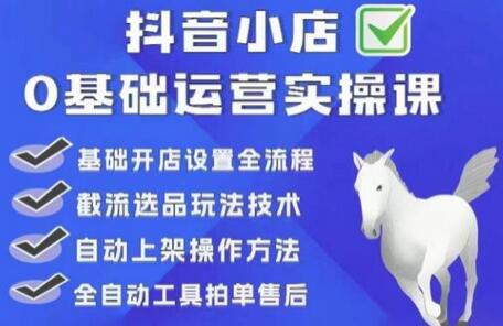 白马电商·0基础抖店运营实操课，基础开店设置全流程，截流选品玩法技术-七哥资源网 - 全网最全创业项目资源