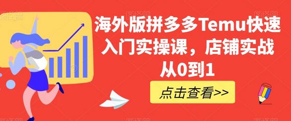 海外版拼多多Temu快速入门实操课，店铺实战从0到1-七哥资源网 - 全网最全创业项目资源