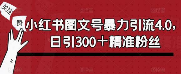 小红书图文号暴力引流4.0，日引300＋精准粉丝【揭秘】-七哥资源网 - 全网最全创业项目资源