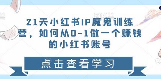 21天小红书IP魔鬼训练营，如何从0-1做一个赚钱的小红书账号-七哥资源网 - 全网最全创业项目资源