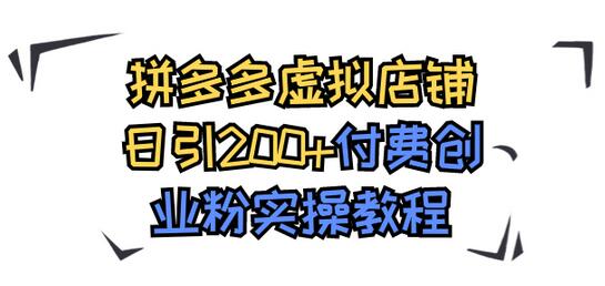 拼多多虚拟店铺日引200+付费创业粉实操教程-七哥资源网 - 全网最全创业项目资源