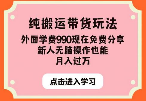 纯搬运带货玩法，外面学费990现在免费分享，新人无脑操作也能月入过万-七哥资源网 - 全网最全创业项目资源