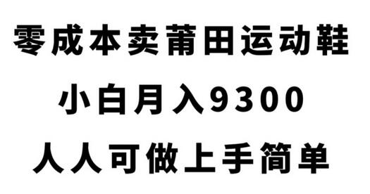 零成本卖莆田运动鞋，小白月入9300，人人可做上手简单-七哥资源网 - 全网最全创业项目资源