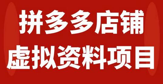 拼多多店铺虚拟项目，教科书式操作玩法，轻松月入1000+-七哥资源网 - 全网最全创业项目资源