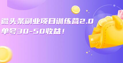 微头条副业项目训练营1.0+2.0：单号30-50收益！（无水印）-七哥资源网 - 全网最全创业项目资源