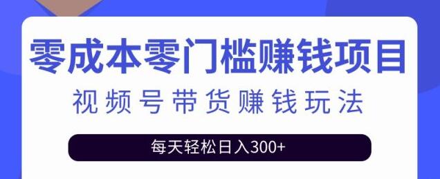 零基础视频号带货赚钱项目，0成本0门槛轻松日入300+【视频教程】-七哥资源网 - 全网最全创业项目资源