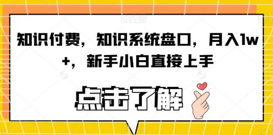 知识付费，知识系统盘口，月入1w+，新手小白直接上手-七哥资源网 - 全网最全创业项目资源