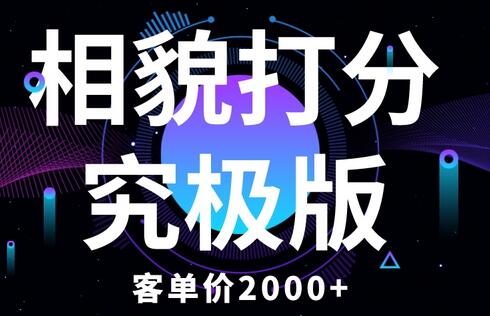 相貌打分究极版，客单价2000+纯新手小白就可操作的项目-七哥资源网 - 全网最全创业项目资源