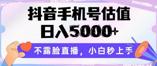 抖音手机号估值，日入5000+，不露脸直播，小白秒上手-七哥资源网 - 全网最全创业项目资源