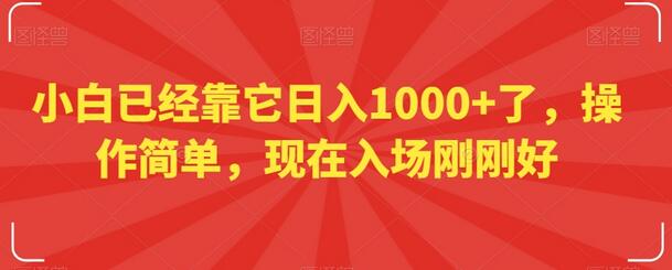 小白已经靠它日入1000+了，操作简单，现在入场刚刚好-七哥资源网 - 全网最全创业项目资源