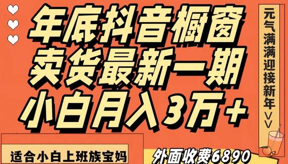 外面收费6890元年底抖音橱窗卖货最新一期，小白月入3万，适合小白上班族宝妈-七哥资源网 - 全网最全创业项目资源