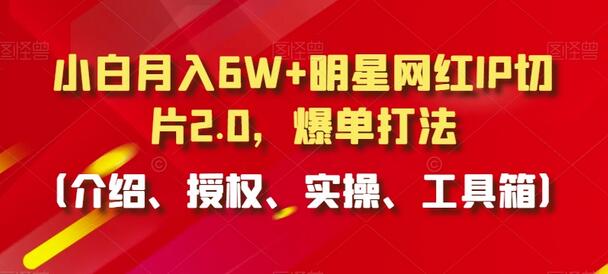 小白月入6W+明星网红IP切片2.0，爆单打法（介绍、授权、实操、工具箱）-七哥资源网 - 全网最全创业项目资源