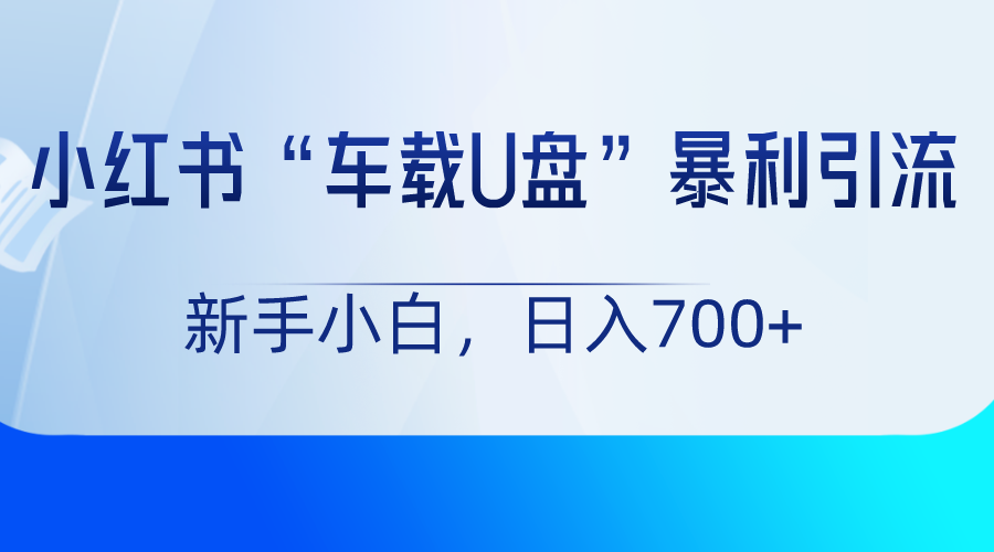 小红书“车载U盘”项目，暴利引流，新手小白轻松日入700+-七哥资源网 - 全网最全创业项目资源