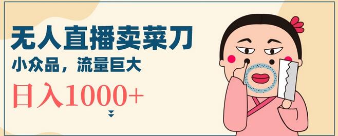 无人冷门品直播新玩法，通过卖菜刀日入1000+-七哥资源网 - 全网最全创业项目资源