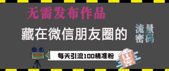 藏在微信朋友圈的流量密码，无需发布作品，单日引流100+精准创业粉【揭秘】-七哥资源网 - 全网最全创业项目资源