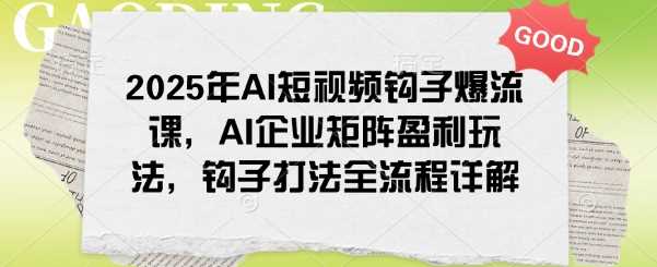 2025年AI短视频钩子爆流课，AI企业矩阵盈利玩法，钩子打法全流程详解-七哥资源网 - 全网最全创业项目资源