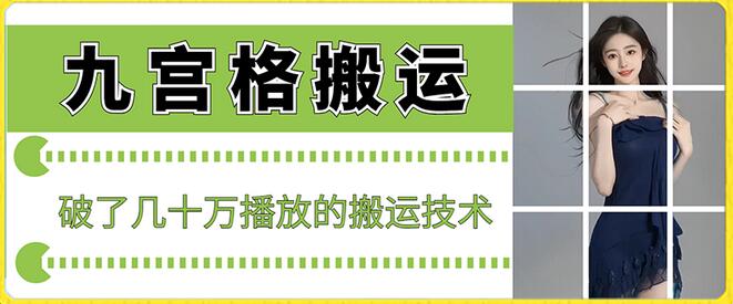 最新九宫格搬运，十秒一个作品，破了几十万播放的搬运技术-七哥资源网 - 全网最全创业项目资源