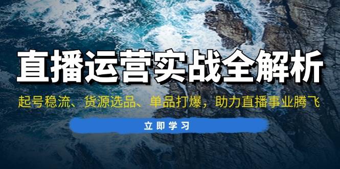 （13294期）直播运营实战全解析：起号稳流、货源选品、单品打爆，助力直播事业腾飞-七哥资源网 - 全网最全创业项目资源