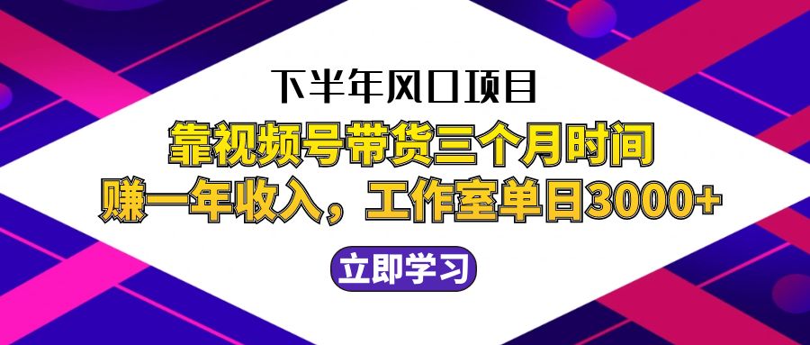 （12849期）下半年风口项目，靠视频号带货三个月时间赚一年收入，工作室实测单日3…-七哥资源网 - 全网最全创业项目资源