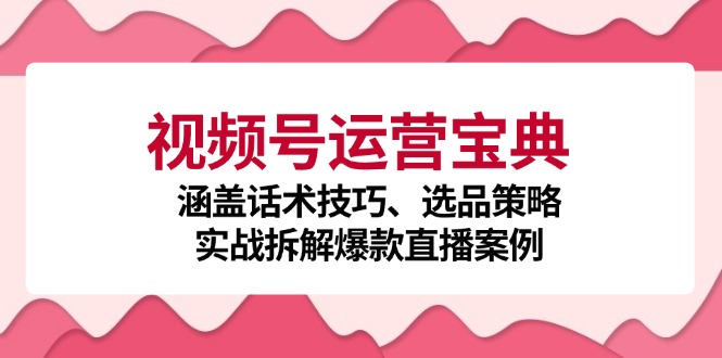 视频号运营宝典：涵盖话术技巧、选品策略、实战拆解爆款直播案例-七哥资源网 - 全网最全创业项目资源