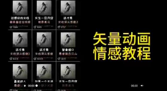 矢量动画情感教程：高点赞涨粉，适合情感、思维、创业教育等赛道-七哥资源网 - 全网最全创业项目资源