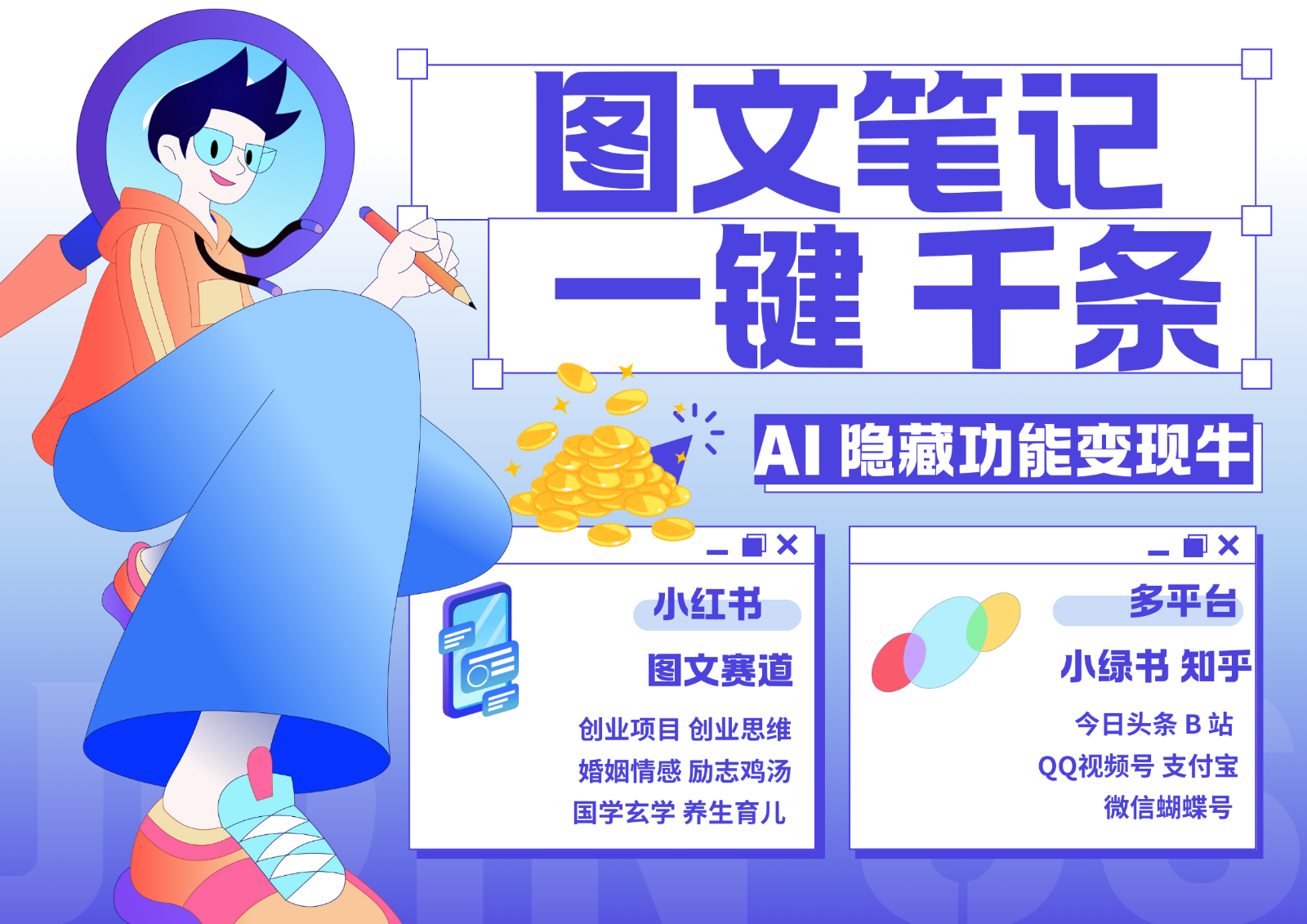 1键生成数千条图文 创业国学 秒生笔记 小红书小绿书图文 轻松引流 变现30000+-七哥资源网 - 全网最全创业项目资源