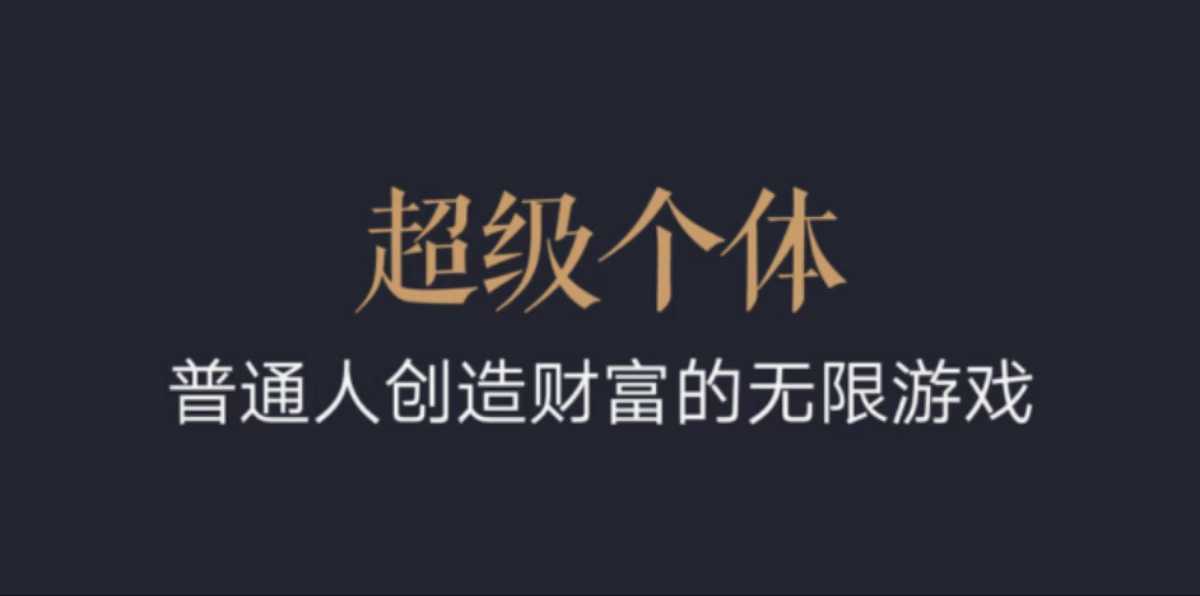 超级个体：2024-2025翻盘指南，普通人创造财富的无限游戏-七哥资源网 - 全网最全创业项目资源