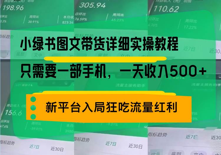 （13509期）小绿书图文带货详细实操教程，只需要一部手机，一天收入500+，轻松变现-七哥资源网 - 全网最全创业项目资源