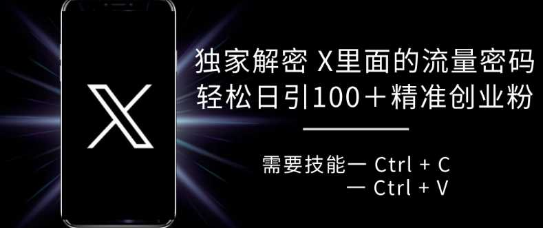 独家解密 X 里面的流量密码，复制粘贴轻松日引100+-七哥资源网 - 全网最全创业项目资源