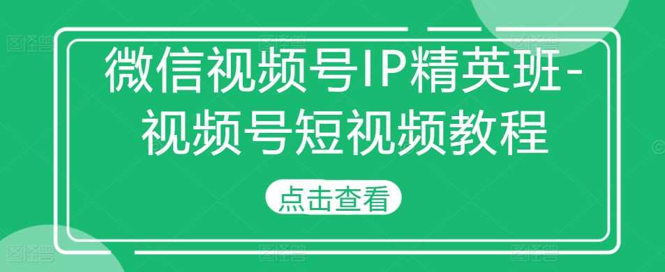 微信视频号IP精英班-视频号短视频教程-七哥资源网 - 全网最全创业项目资源