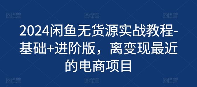 2024闲鱼无货源实战教程-基础+进阶版，离变现最近的电商项目-七哥资源网 - 全网最全创业项目资源