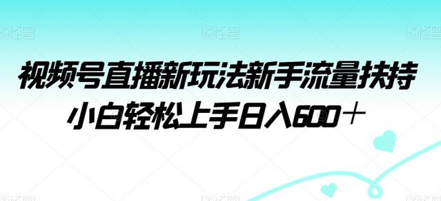 视频号直播新玩法新手流量扶持小白轻松上手日入600＋-七哥资源网 - 全网最全创业项目资源