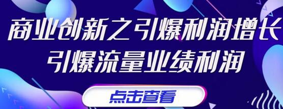 张琦《商业创新之引爆利润增长》引爆流量业绩利润-七哥资源网 - 全网最全创业项目资源