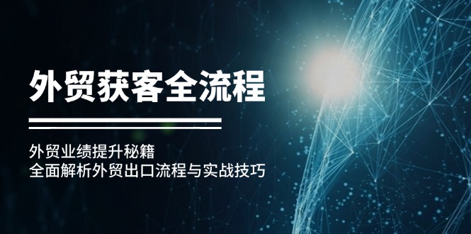 （12982期）外贸获客全流程：外贸业绩提升秘籍：全面解析外贸出口流程与实战技巧-七哥资源网 - 全网最全创业项目资源