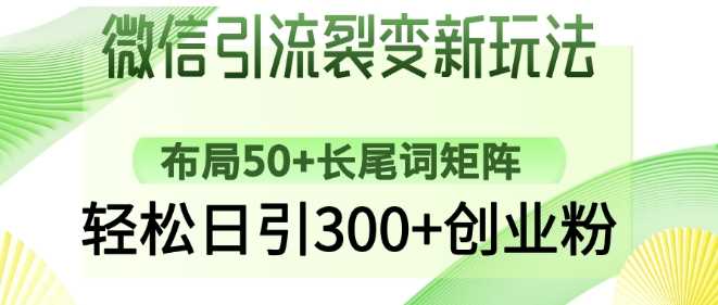 微信引流裂变新玩法：布局50+长尾词矩阵，轻松日引300+创业粉-七哥资源网 - 全网最全创业项目资源