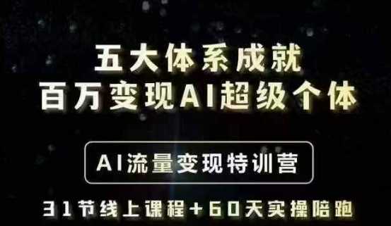 五大体系成就百万变现AI超级个体- AI流量变现特训营，一步一步教你一个人怎么年入百W-七哥资源网 - 全网最全创业项目资源