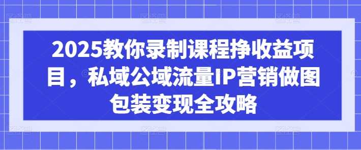 2025教你录制课程挣收益项目，私域公域流量IP营销做图包装变现全攻略-七哥资源网 - 全网最全创业项目资源